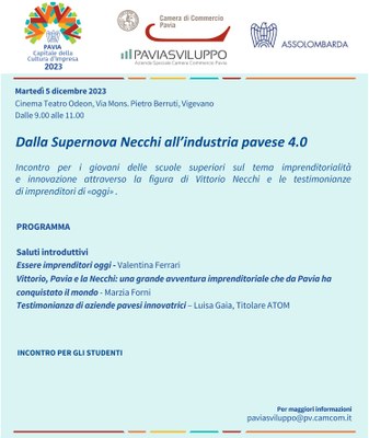 Dalla Supernova Necchi all'industria pavese 4.0 