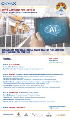 Intelligenza Artificiale e Digital Transformation per la crescita delle industrie del territorio